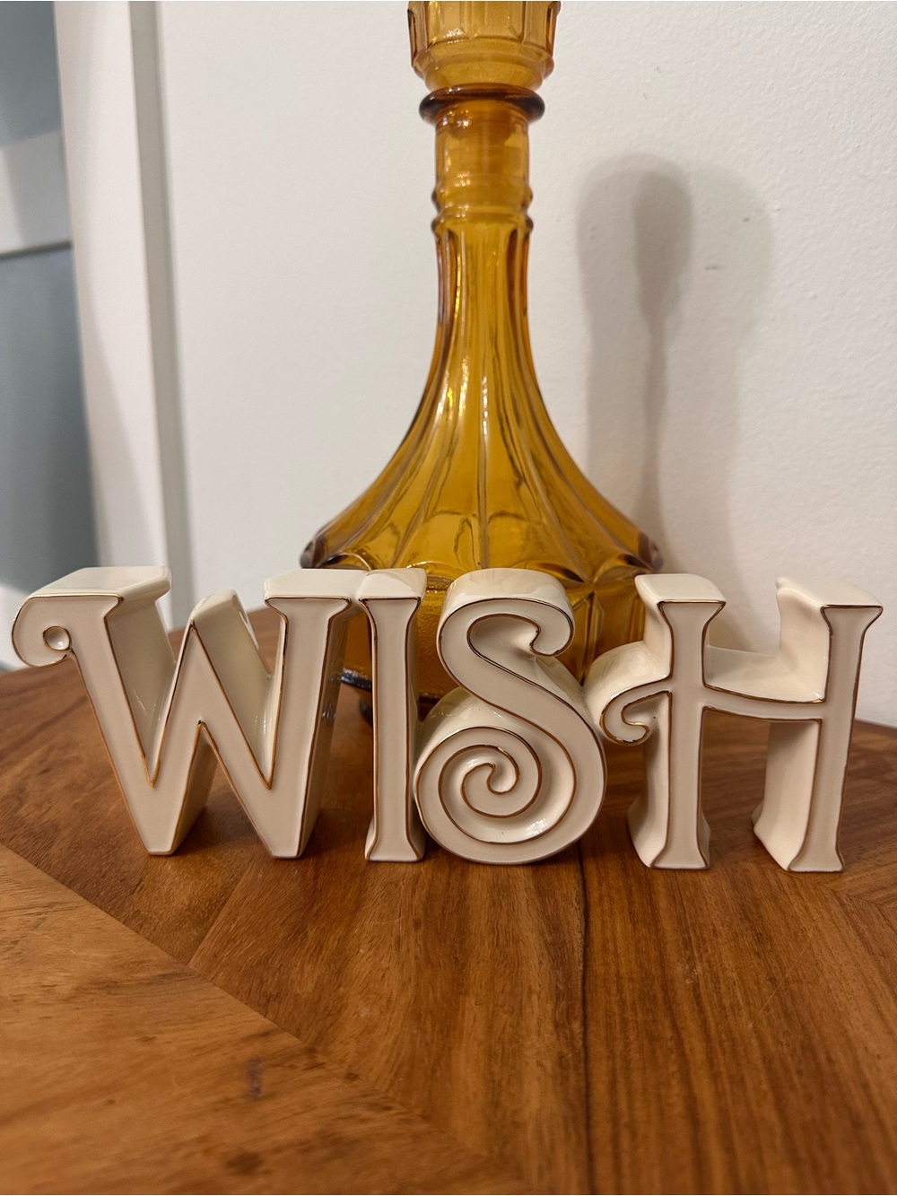 Lenox Expressions Collection Ceramic Wish Plaque Freestanding Elegant EUC